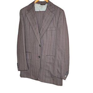 Vintage Wool Brown Striped Strawbridge & Clothier 2pc Suit - 38R